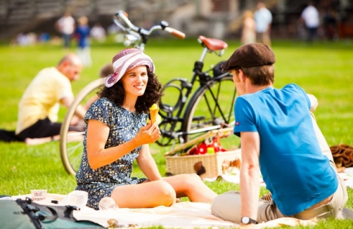 Fahrradpicknick im Wiener Prater