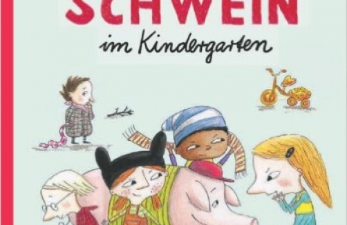 Ein Schwein im Kindergarten in der Bücherei Engerthstraße