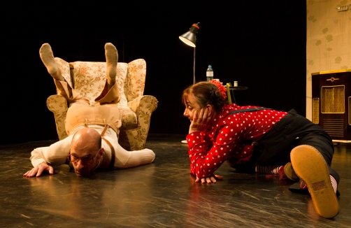 Clownin Fantasie und der Lange Lackel im FRida & freD KNOPFtheater