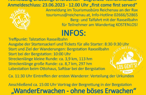 WanderErwachen auf der Raxalpe im Rahmen eines Gesundheitstages