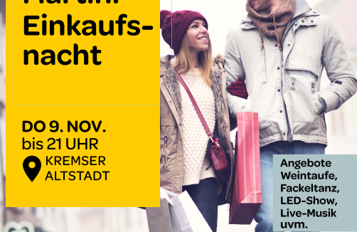 Martini Einkaufsnacht in der Kremser Altstadt 2023