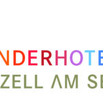 Logo für das Kinderhotel Zell am See; mit farbigem Text und fünf sich überlappenden Kreisen in Orange und Blau auf der rechten Seite.