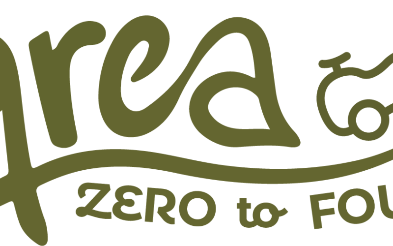 Der olivgrüne Text lautet "area ZERO to FOUR" (Bereich NULL bis VIER) mit einer Grafik eines Spielzeugautos auf der rechten Seite.