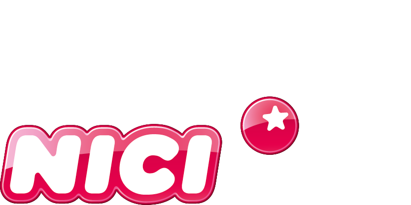 Das NICI-Logo in fetten weißen und rosa Buchstaben, rechts davon ein glänzender rosa Kreis mit einem weißen Stern darin.